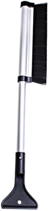Extendable Ice Scraper and Snow Remover Adjustable Length, Nylon Brush Hair and Aluminum Alloy Telescoping Pole, Resistant to Low Temperatures for Winter Car Snow Removal