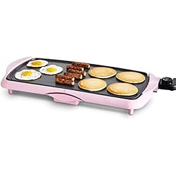 1 of GreenLife 20” Extra Large Electric Griddle, Non-Toxic PFAS-Free Ceramic Nonstick, Temperature Control, Quick Even Heating, Removable Drip Tray, Pancakes, Eggs, Sausage, Easy Clean, Pink