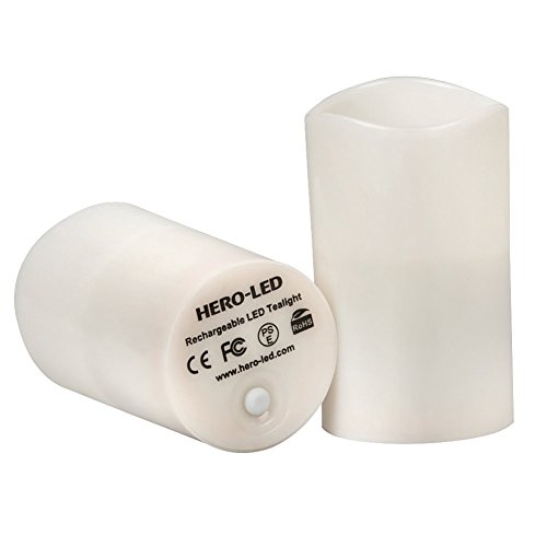 Hero-Led Cd-Vrc-12Rf-A Wireless Inductive Rechargeable Led Electric Candles, Flameless Flickering Tealight Votive Candles With Remote Timer Controller, Set Of 12, Amber Color #TOP3