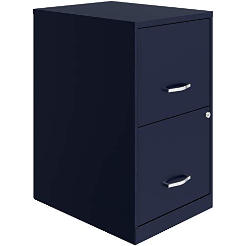 Hirsh Industries Space Solutions 18In 2 Drawer Metal File Cabinet Navy, Letter Size, Fully Assembled #TOP2