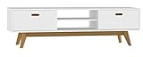 Tenzo 2162-001 Bess Designer TV-Bank, lackiert, Matt, 50 x 170 x 43 cm, weiß / eiche