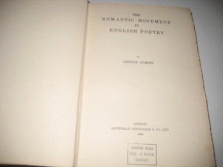 the romantic movements in english poetry B0011GI6X0 Book Cover