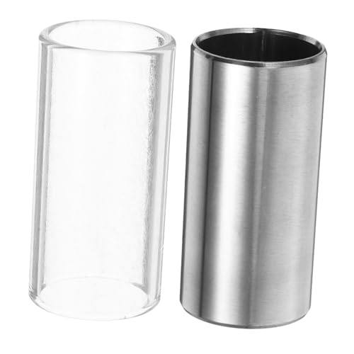 Yardwe Electric Guitar Slider Bass Glass Stainless Steel 2pcs Medium Bottleneck Slides Enhance Your Playing Experience