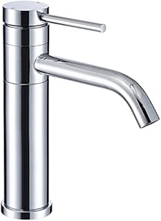 Mighbow Basin Taps 360° Swivel Mixer Tap Bathroom Sink Taps Modern Monobloc Single Lever Basin Faucet with Supply Hose (Chrome)
