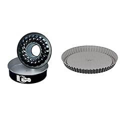 Lagostina Gustosa Tortiera Apribile con Cerniera e Due Fondi Intercambiabili in Acciaio Antiaderente, Diametro 26 cm & Gustosa Stampo Crostata in Acciaio Antiaderente