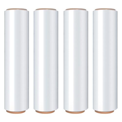 18in Stretch Wrap Roll, Heavy Duty 1500ft Shrink Wrap, Pallet Wrap 4 Pack