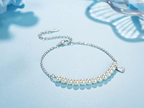 TISSGIRL 13th Birthday Gifts for Girls - Sweet Pearl Bracelet Gifts for Teenage Girls, Gifts for 13 Year Old Girls Birthday, Adjustable Pearl Bracelet