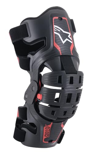 Rodilleras Alpinestars Bionic 5S articuladas con absorción de impactos para jóvenes en negro y rojo