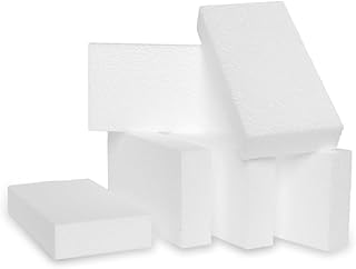 6-Inch Foam Rectangles (6-Pack) USA Made 1-Inch Thick Rectangle Foam Shapes for Crafts, DIY Projects, Cakes, Decorations, Arts, Modeling, Sculpting, Easy to Cut & Paint