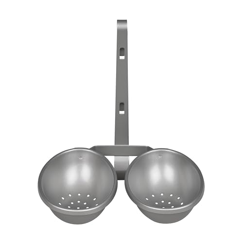 Tala Non-Stick Double Egg Poacher, Hangs on Pan Edge, Poaches Two Eggs at Once, Easy Clean, Drainage Holes for Water Removal, Non-Stick Egg Poaching Cups