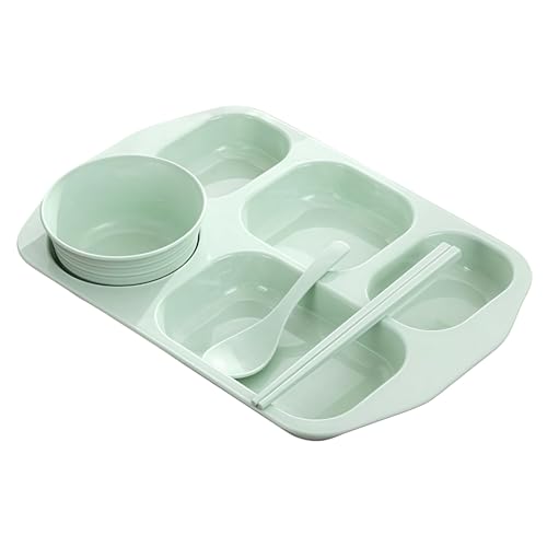 Platos Con Compartimentos,Vajilla De Hogar Con 5 Compartimentos - Bandejas De Almuerzo Seccionales | Para Niños Estudiantes Hogar Oficina Escuela Guardería Hora De La Comida Comedor Restaurante
