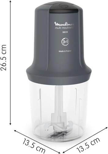 Moulinex Moulinette Hachoir électrique Capacité utile 500 ml 2 vitesses Intuitif Émince Hache Mixe Accessoires compatibles lave vaisselle Fabriqué en France AT711B10 - vue 7