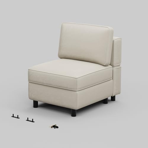 Belffin Modular Sofa Armless Middle Seat Module for Velvet Modular Sectoinal Couch,Grey Armless Seat Grey