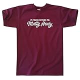 Outsdr Men's Unisex If Found Return to Matty Healy T-Shirt - Burgundy - X-Large