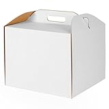Caja de cartón blanca para tartas, 30 x 30 x 25 cm)