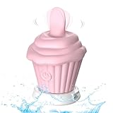 Clitoral Licking Tongue Vibrator, 2 in 1 Licking & Vibrating G Spot Vibrator, Clit Nipple Licker Ice Cream Stimulator Vagina Licking Sex Toys for Women Adult Pleasure