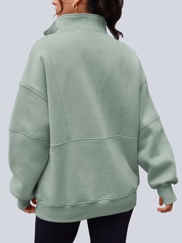 Image of AUTOMET Women's Quarter Zip Oversized Sweatshirt Fleece Mock Neck Pullover