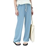 [ｕｒｉｃｃａ＼ウリッカ] レディース パンツ エンボス加工 ワイドパンツ ストレートパンツ 楽ちん ウエストゴム ワンサイズ モスブルー [郵3]^b390^