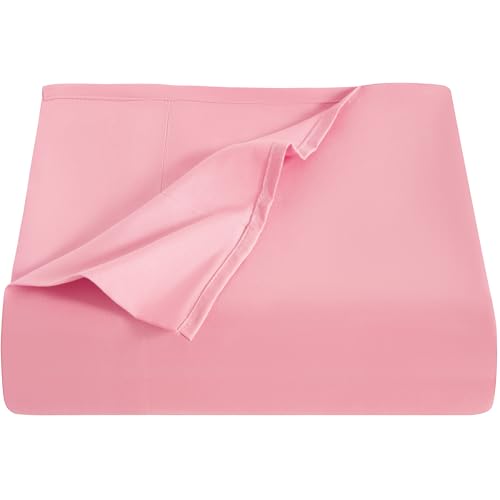 NTBAY Twin XL Microfiber Flat Sheet, 66 x 102, Pink