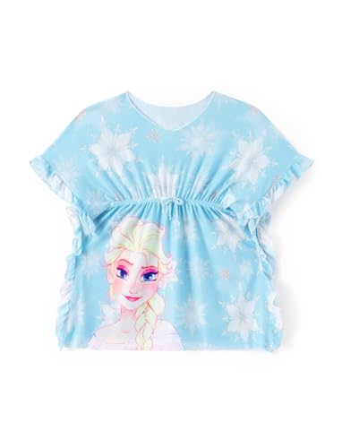 Disney Frozen Elsa Girl Cover Up for Swimwear Pull On Swimsuit Coverup Elastic Bathing Suit Wrap Blue 4-7 Years