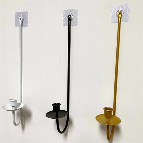 Portavelas de metal para pared en set de 2 piezas, estante resistente para fiestas 7