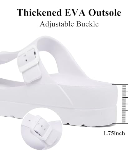 Image of Haifago Women's Platform Sandals with Arch Support, Summer Beach Slides Adjustable Buckle Comfortable Lightweight EVA Slip on Slide