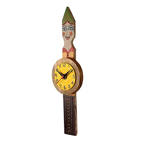Image of AAKRITI ART CREATIONS My Big Ben Wall Clock Multicolor | Wall Clock for Home, Home Decoration | Modern Art Wall Hanging, Lightweight Wooden wall Decor | Matte Finish Wooden