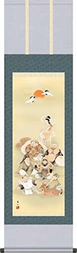 SANKO(サンコー)掛け軸 七福神掛軸-七福神/榎本東山(尺三)1MD1-009 床の間 和室 おめでたい 縁起の良い モダン オシャレ