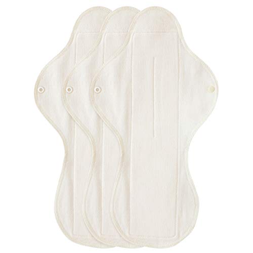 Think Eco Fda Registered [Printed Wing Type Pad 3P] Organic Reusable Cotton Pads, Menstrual Pads, Sanitary Napkins, Many Pattern, 3 Pads.(Leaf Pattern, Night Pad) #TOP1