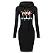 Briskorry Ugly - Vestido de Navidad con capucha para mujer, falda de cadera, divertido jersey de Navidad, sudadera con capucha, vestido de invierno, disfraz de Navidad