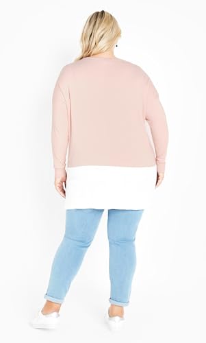Image of Avenue Women's Plus Size Sweater So Sweet in Seafoam /Ivory, Size 1416
