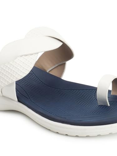 Image of Carlton London Women's Comfort Sandals | Stylish Slip on Flats with Cushioned Soles | Trendy Lightweight Durable & Comfortable Fashion Sandal for Outdoor Use