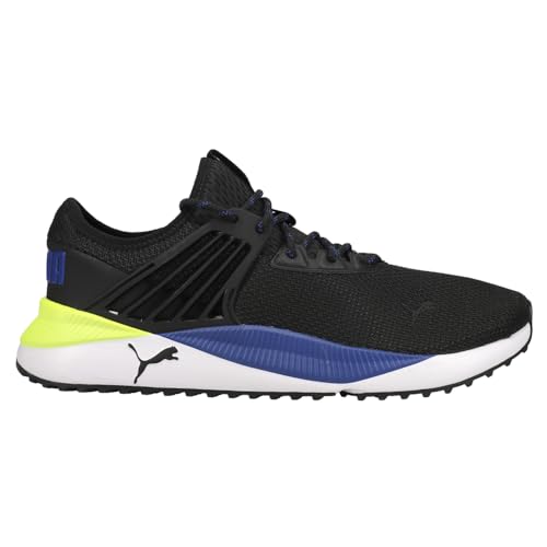 PUMA PUMA Men's Pacer Future Sneaker, Black-Elektro Blue-Yellow Alert, 12