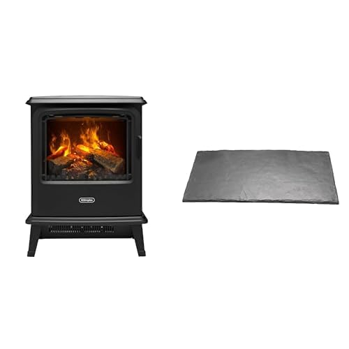 Dimplex Bayport Optimyst Black Electric Stove Fire and Slate Effect Hearth Pad