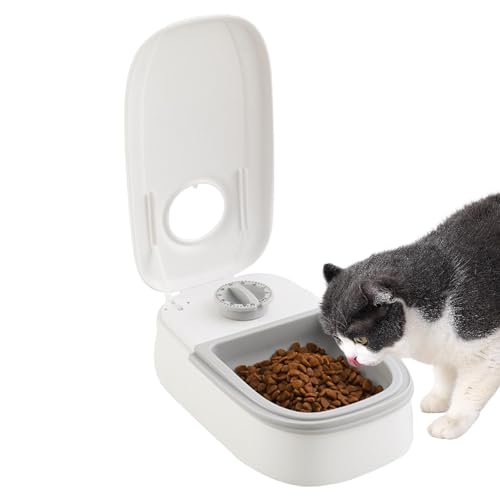 Alimentatore per gatti temporizzato, distributore di cibo per gatti | Ciotola per cibo per cani temporizzata - Ciotole per animali separate per cibo secco e umido per gatti, doppio pasto, stazione di