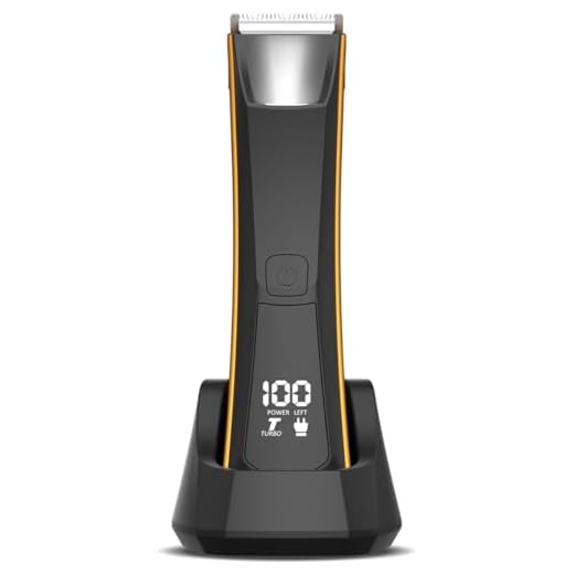 SKERTS Aparador elétrico de virilha para homens, 2 velocidades, aparador de pelos corporais com luz LED/visor LCD, aparador pubiano à prova d'água com 2 lâminas de cerâmica, kit de cuidados corporais