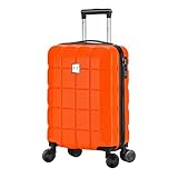 ATX Luggage 55x36x20cm Cabin Suitcase Super Lightweight Small Suitcase Approved for 100+ Airlines Including EasyJet, Ryanair, British Airways & Virgin Atlantic (Orange, 21Inches, 33Liter)
