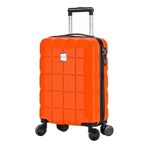 ATX Luggage 55x36x20cm Cabin Suitcase Super Lightweight Small Suitcase Approved for 100+ Airlines Including EasyJet, Ryanair, British Airways & Virgin Atlantic (Orange, 21Inches, 33Liter)