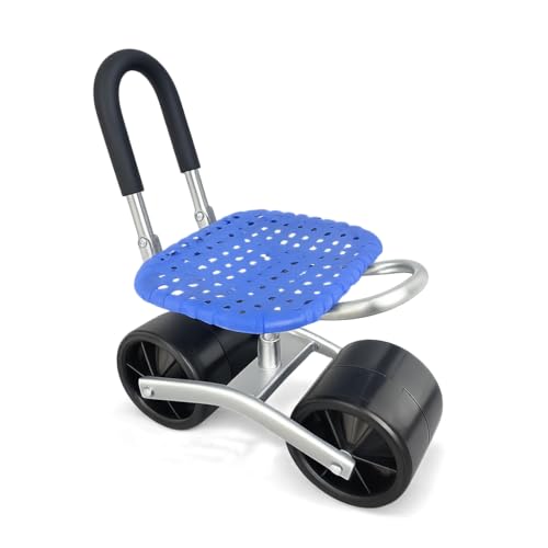 ZJKOJDZ Blue Garden Rolling Seat with Wheels