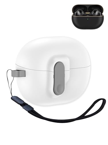 Image of Compatible with Huawei FreeBuds Pro 4/Pro 3 Headphones，True Noise Cancelling Earbuds,UYRUREL Clear Soft Full Body Shockproof Protective Cover with Lanyard,White