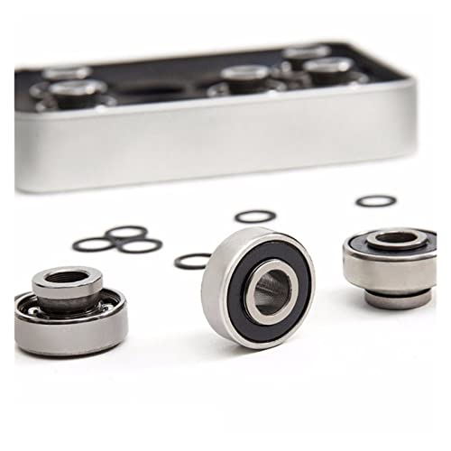 NOVOCE Rolamentos 8 peças 608RS Contas de aço cromado Rolamentos dedicados para skate ABEC-9 Longboa