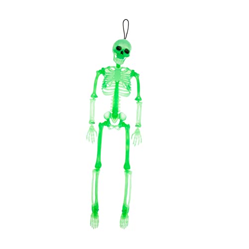 VALICLUD Halloween Luminous Skeleton Decoration Green Glow Dark Skeleton Prop for Haunted House Bar Coffee Shop Bedroom Party