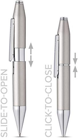 CROSS X Graphite Grey Rollerball Pen with Chrome Appointments incl. Premium Gift Box / Refillable Gel Ink Rollerball Pen