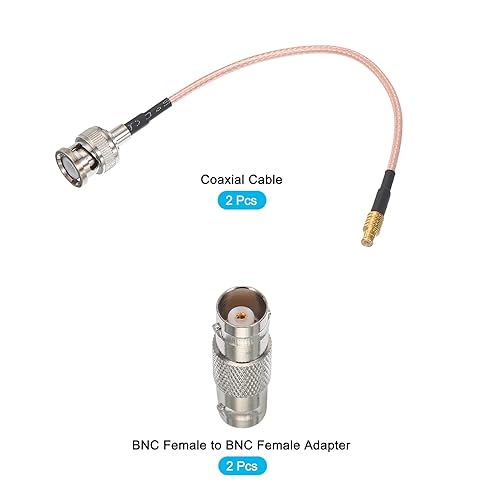 Uxcell 2Pcs 0.5FT/15cm RG316 Coaxial Cables BNC Male to MCX Male with Adapter Low Loss RF Coaxial Cable Orange - Image 3
