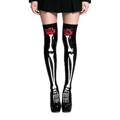 wlsvega 2 PièCes Halloween Chaussettes Sets,Chaussettes TêTe De Mort | Bas De Cosplay Pour Femmes Et Filles
