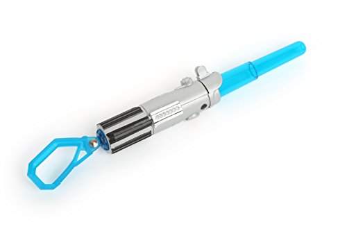 Tech4Kids 39328 Star Wars Luke Skywalker lichtzwaard als clip On met LED-licht geblisterd, 5,7 x 1,5 x 8,8 cm, blauw