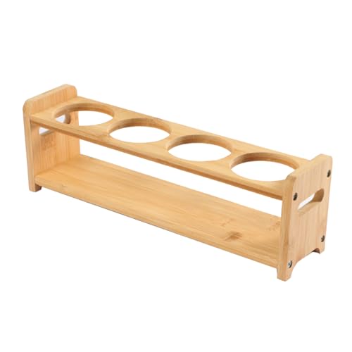 Pssopp Oil Bottle Rack,Wooden Kitchen Organizer Shelf Rack with Anti