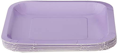 Creative Converting Touch of Color 18 Count Square Paper Lunch Plates, Luscious Lavender