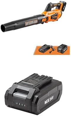 LawnMaster CLBL2417A Cordless Blower 24V Max with 4.0Ah Battery and a Charger + LawnMaster MX24V Battery Charger – 24LFC14-ETL