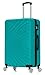 DK Luggage 24" Medium Hard Shell Suitcase 4 Wheel Spinner ABS27 (Aqua, 24" Medium)